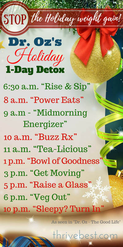 Dr Oz Holiday 1-Day Detox Diet Plan