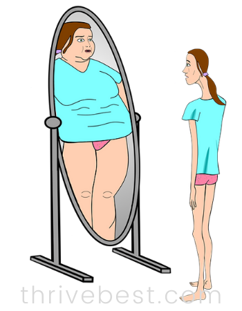 fat lady in the mirror needs to slim